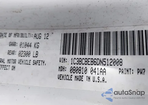 2013 Chrysler 200 Touring from USA, damaged, VIN 1C3BCBEB6DN512008